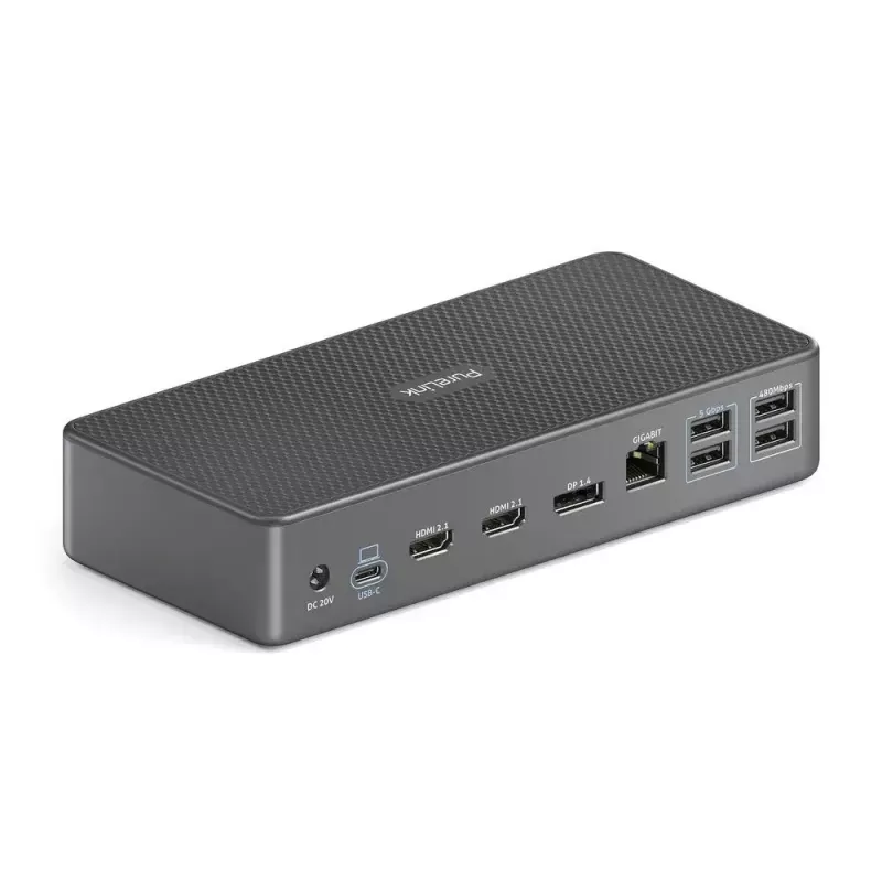 Dock para portátil PureLink VL-D220 com fios USB 3.2 Gen 2 Type-C cinzento