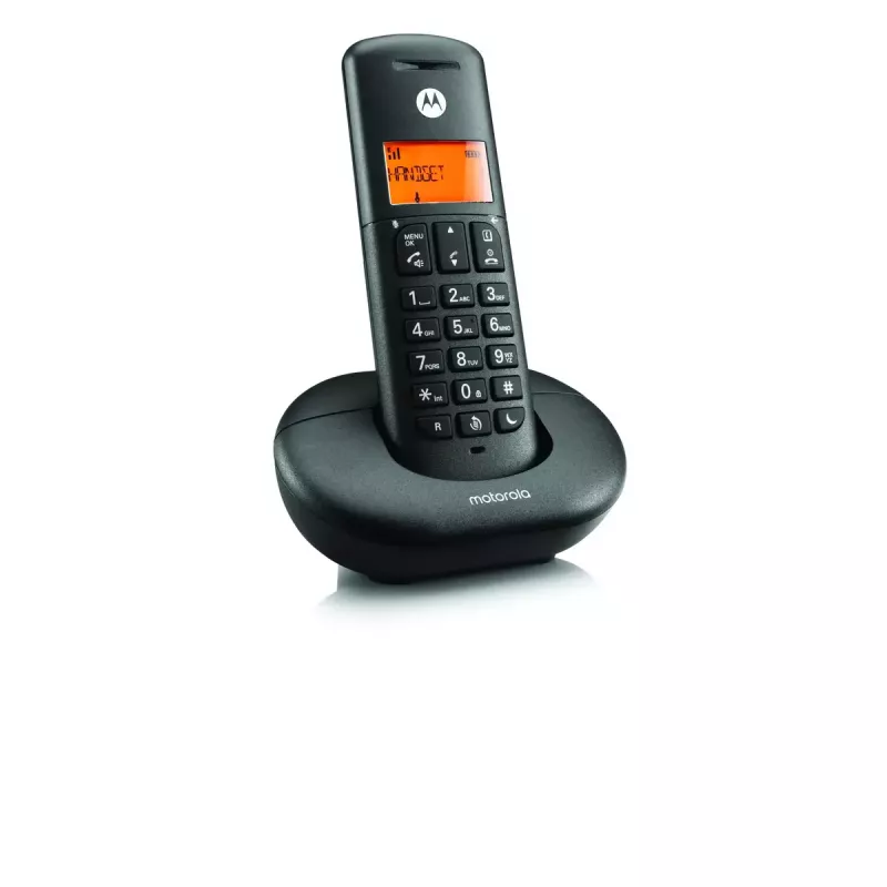 Telefone DECT sem fios MOTOROLA E201 — auscultador sem fios com função mãos-livres, até 50 registos