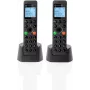 Telefone DECT Motorola DOT202 Twin auscultador sem fios identificação de chamadas preto