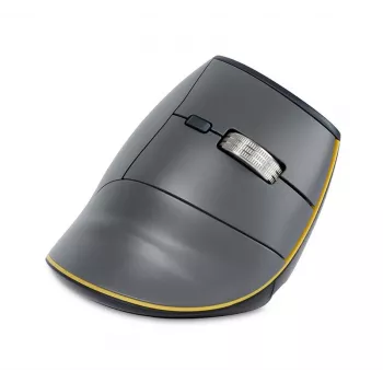 Rato BakkerElkhuizen FastForward, para destros, design vertical, ótico, RF Wireless + Bluetooth + USB Type-C, 500 DPI, cinzento