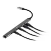 Hub USB-C 7-em-1 BakkerElkhuizen BNECHUB3A4C — 7 conectores (USB 3.2 Gen1 A, USB 3.2 Gen1 C, USB 2.0), caixa em alumínio, cinzento/preto