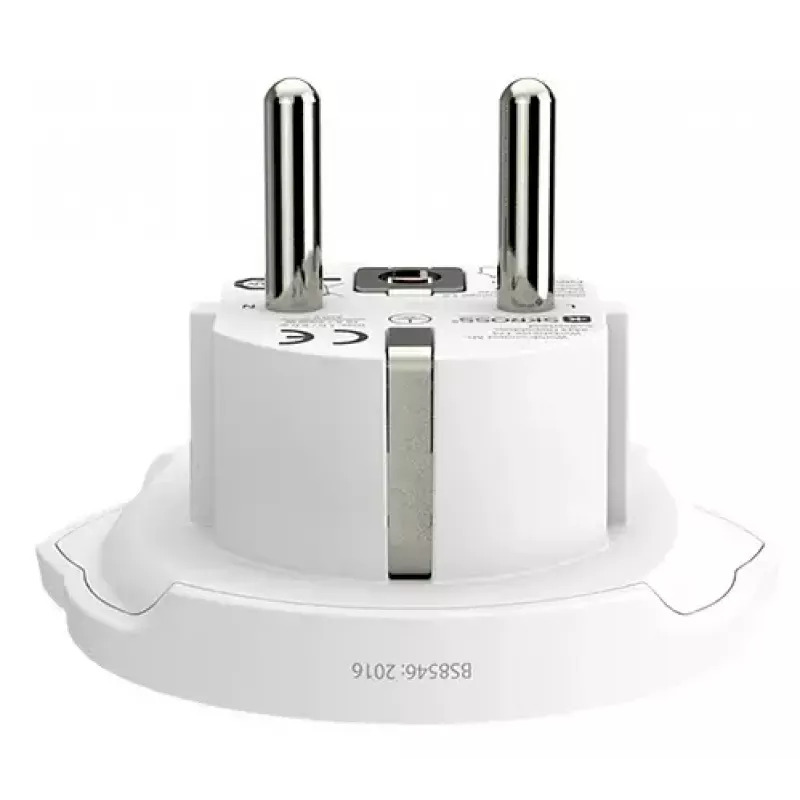 Adaptador de viagem SKROSS World to Europe — entrada universal para tomada europeia, branco, 64×58×47 mm