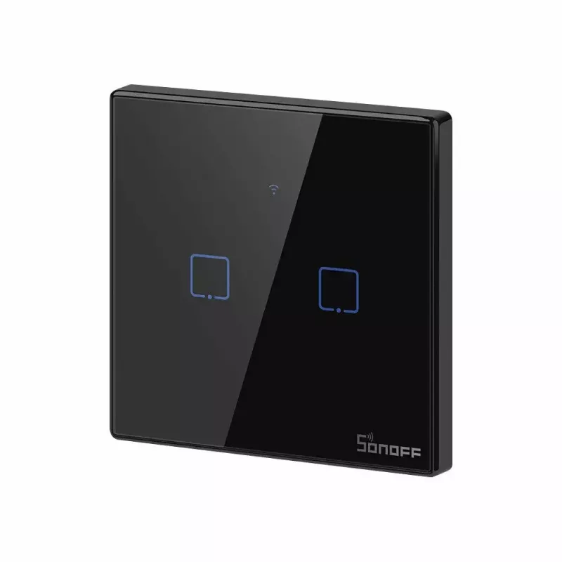 Interruptor de luz tátil Sonoff T3 EU TX WiFi RF 433 2 canais – interruptor inteligente de parede, painel tátil EU