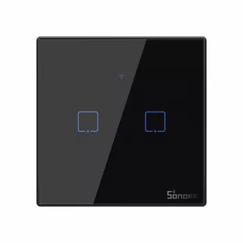 Interruptor de luz tátil Sonoff T3 EU TX WiFi RF 433 2 canais – interruptor inteligente de parede, painel tátil EU