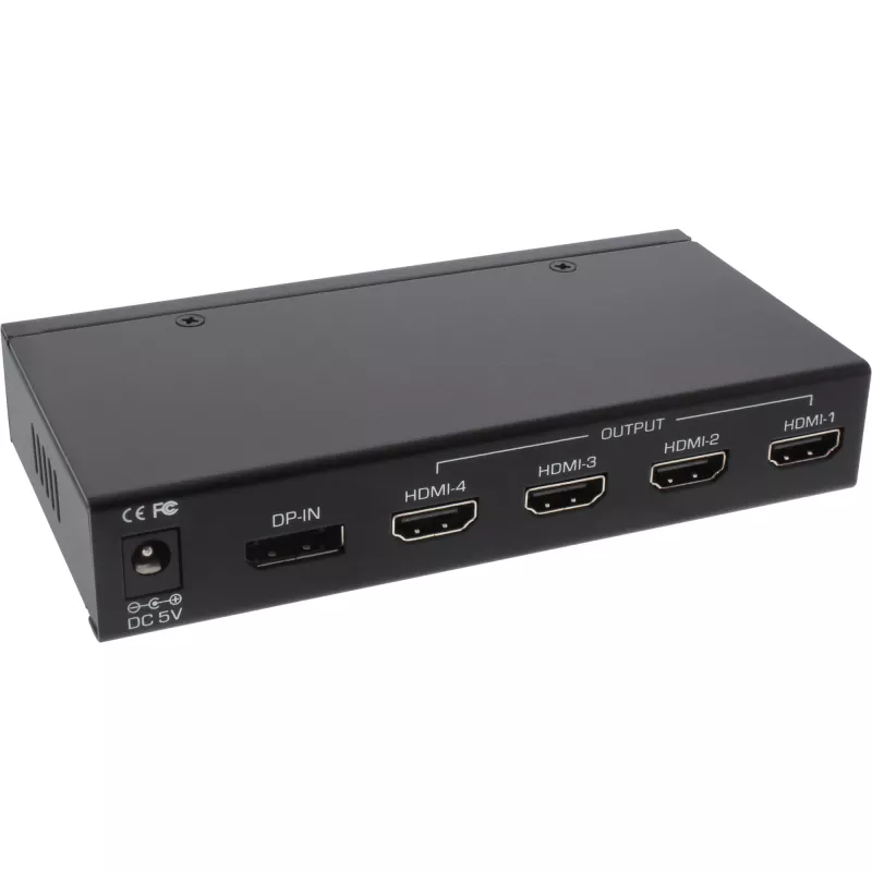 Splitter de parede de vídeo InLine DisplayPort para HDMI 2x2 1 IN 4 OUT 4K UltraHD