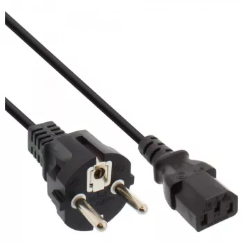Cabo de alimentação InLine, CEE 7/7 reto / conector macho IEC C13 de 3 pinos, preto, 5m