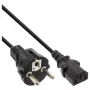 Cabo de alimentação InLine, CEE 7/7 reto / conector macho IEC C13 de 3 pinos, preto, 5m