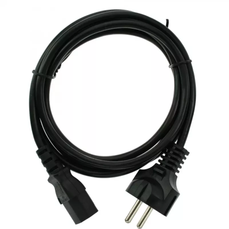 Cabo de alimentação InLine, CEE 7/7 reto / conector macho IEC C13 de 3 pinos, preto, 5m