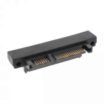 Adaptador SATA InLine, M/F, 22 pinos (15+7) inclinado para baixo