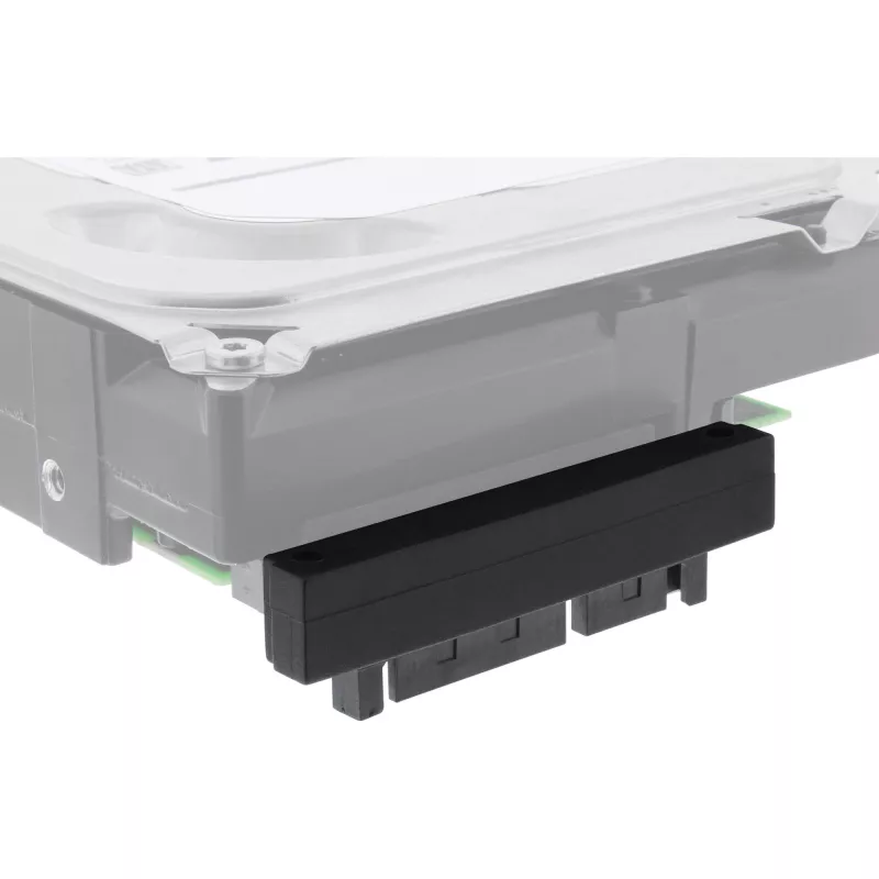 Adaptador SATA InLine, M/F, 22 pinos (15+7) inclinado para baixo