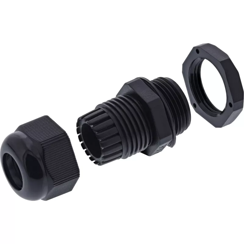 Prensa-cabos InLine 44012B nylon IP68 para cabo Ø6–12 mm, preto, pack de 10