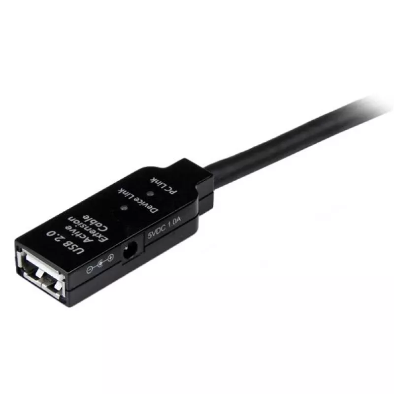 Cabo de extensão USB 2.0 ativo StarTech.com 10m - M/F, 10 m, USB A, USB A, USB 2.0, conector macho/fêmea, preto