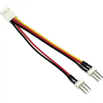 Adaptador de ventoinha InLine 3pin fêmea / 2x 3pin macho aprox. 0,10m