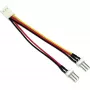 Adaptador de ventoinha InLine 3pin fêmea / 2x 3pin macho aprox. 0,10m