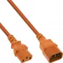 Extensão de cabo de alimentação InLine, C13 / C14, laranja, 0,3 m