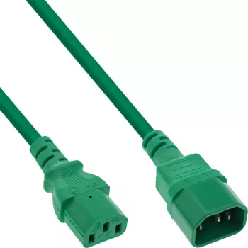 Extensão de cabo de alimentação InLine, C13 / C14, verde, 0,5 m
