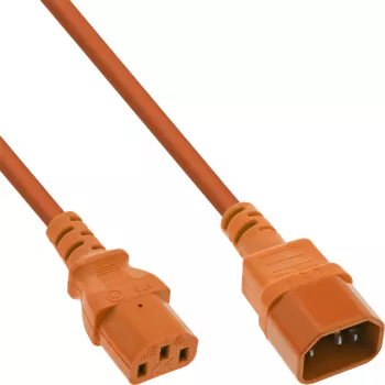 Extensão de cabo de alimentação InLine, C13 / C14, laranja, 1 m