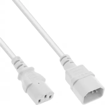Extensão de cabo de alimentação InLine, C13 / C14, branco, 0,3 m