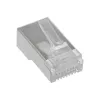 Ficha 8P8C RJ45 macho blindada para cabo redondo, InLine, pack de 10, prateado