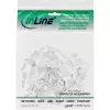 Ficha 8P8C RJ45 macho blindada para cabo redondo, InLine, pack de 10, prateado