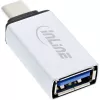 Adaptador USB 3.2 Gen.2 InLine, ficha USB-C para conector fêmea USB-A, prateado