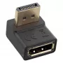 Adaptador DisplayPort InLine, ficha / conector fêmea DisplayPort, angulado para cima