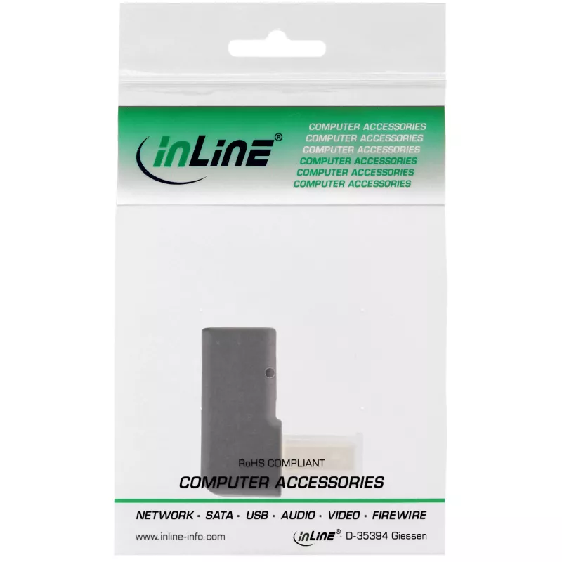 Adaptador DisplayPort InLine, ficha / conector fêmea DisplayPort, angulado para cima