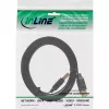 Cabo plano USB 2.0 InLine Type-A ficha / conector fêmea com banho de ouro preto 5 m