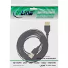 Cabo plano USB 2.0 InLine Type-A ficha / conector fêmea dourado preto 3 m