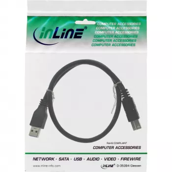 Cabo USB 3.2 Gen.1, ficha Type-A / ficha Type-B, InLine 35310, 1 m, preto