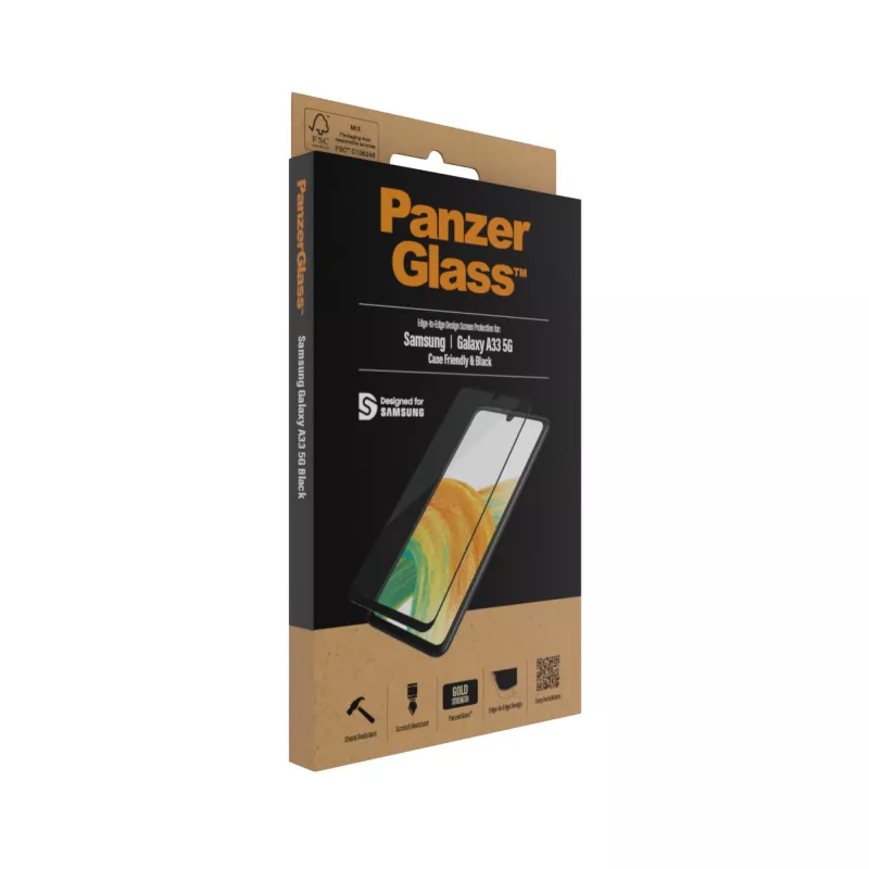 Vidro protetor de ecrã PanzerGlass Samsung Galaxy A33 5G resistente a riscos e choques