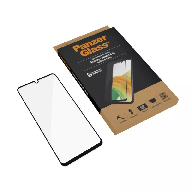 Vidro protetor de ecrã PanzerGlass Samsung Galaxy A33 5G resistente a riscos e choques