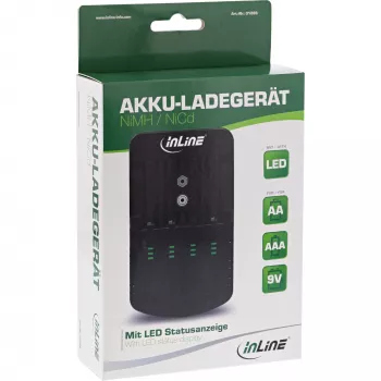 Carregador InLine NiMH/NiCd, AA AAA e 9V