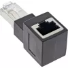 Adaptador de cabo de rede Cat.6A InLine, RJ45 macho / fêmea, ângulo de 90° para cima