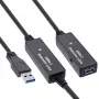 Cabo repetidor ativo USB3.2 Gen.1 InLine Type-A macho / fêmea, preto, 20 m