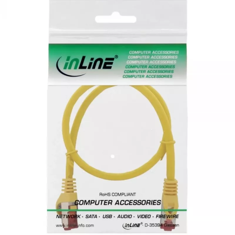 Cabo de rede S/FTP PiMF Cat.6 250MHz cobre isento de halogéneos amarelo 0,25 m