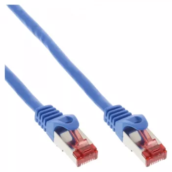 Cabo de rede InLine S/FTP PiMF Cat.6 250M Hz cobre isento de halogéneos azul 1,5m