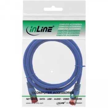 Cabo de rede InLine S/FTP PiMF Cat.6 250M Hz cobre isento de halogéneos azul 1,5m