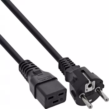 Cabo de alimentação InLine 16A CEE 7/7 reto / IEC320/C19 1,5 m