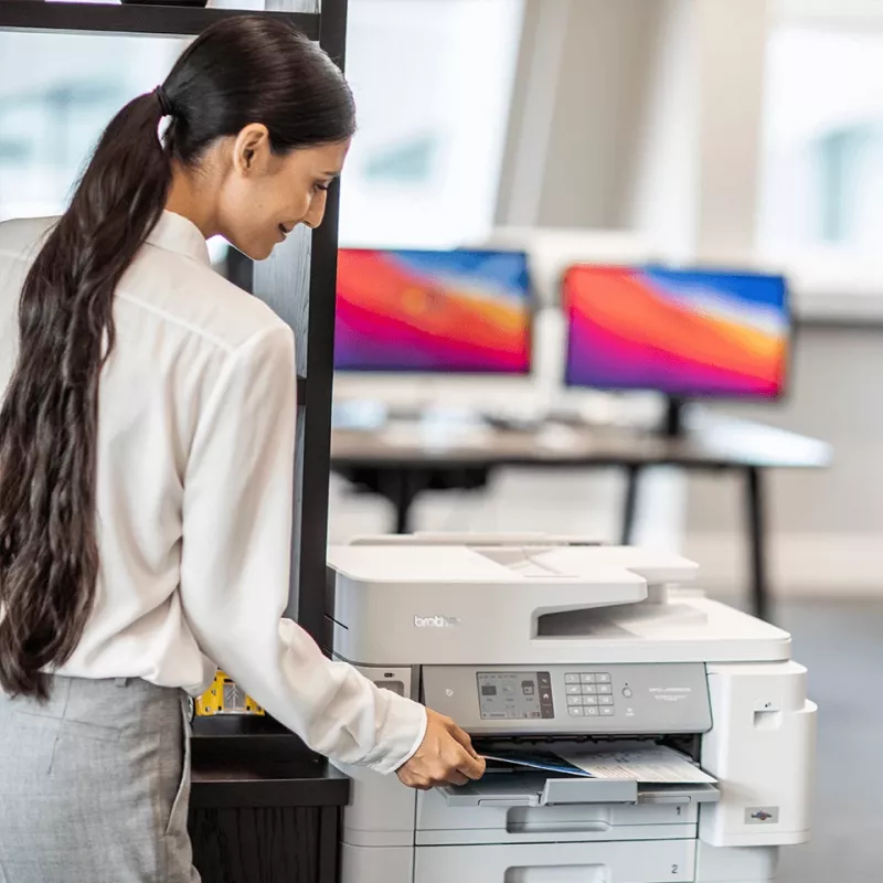 Impressora multifunções de jato de tinta a cores Brother MFC-J5955DW, A3, 1200 x 4800 DPI, 30 ppm, Wi-Fi, branca