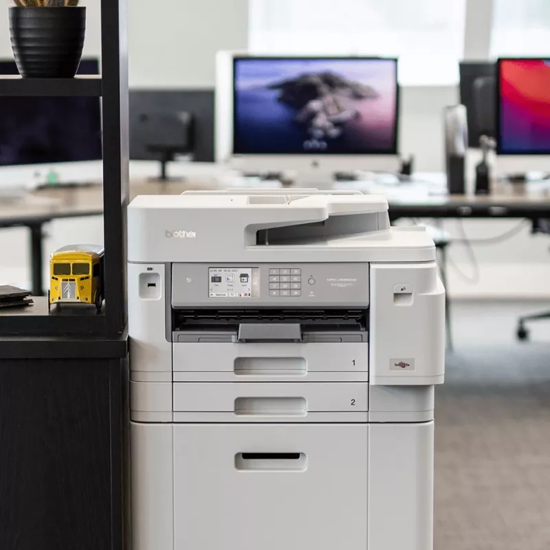 Impressora multifunções de jato de tinta a cores Brother MFC-J5955DW, A3, 1200 x 4800 DPI, 30 ppm, Wi-Fi, branca