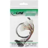Cabo SAS InLine, Mini SAS SFF-8087/4x SAS SFF-8482+alimentação, disco SAS para controlador 0,75 m