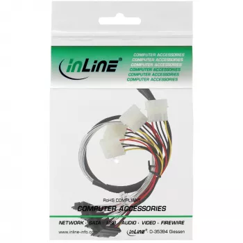 Cabo SAS InLine, Mini SAS SFF-8087/4x SAS SFF-8482+alimentação, disco SAS para controlador 0,75 m