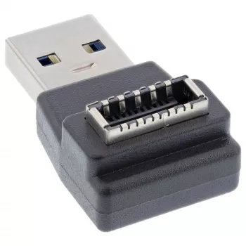 Adaptador USB 3.2 InLine, ficha USB-A para conector fêmea interno USB-E de painel frontal