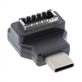 Adaptador USB 3.2 InLine, ficha USB-C para conector fêmea interno USB-E de painel frontal