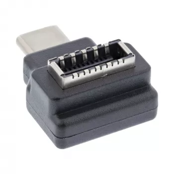 Adaptador USB 3.2 InLine, ficha USB-C para conector fêmea interno USB-E de painel frontal