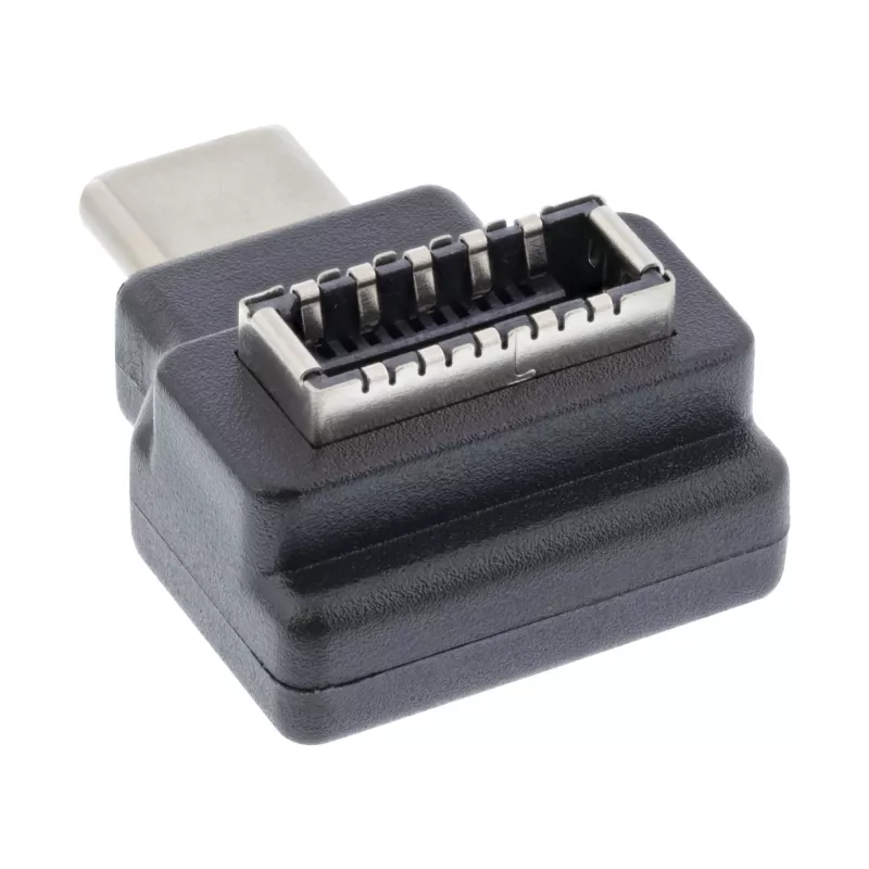 Adaptador USB 3.2 InLine, ficha USB-C para conector fêmea interno USB-E de painel frontal