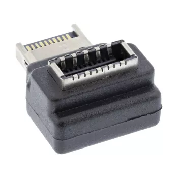 Adaptador USB 3.2 interno InLine, ficha de painel frontal USB-E para conector fêmea USB-E 90°