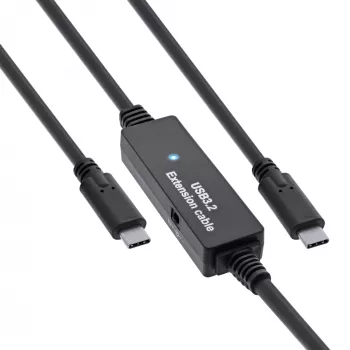 Cabo ativo USB 3.2 Gen.1 InLine, ficha USB-C para ficha USB-C, 5m