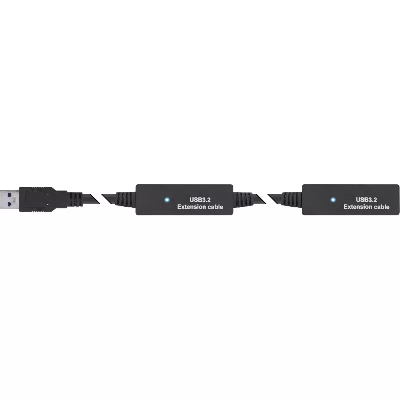 Extensão ativa USB 3.2 Gen.1 InLine, ficha USB-A para conector fêmea USB-C, 15m